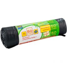 Sacs poubelle 50l poignées coulissantes