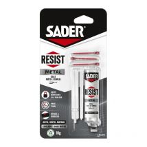 Sader Colle Bi-Composante Resist Metal, Prise En 2 Minutes, Ultra Résistante, Résistante À L'Eau Et Aux Températures Extrèmes, G