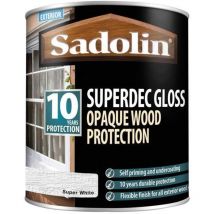 Superdec Gloss Opaque Wood Protection - Super White - 1L - Sadolin