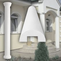 Säulen und Halbsäulen Fassade rund Set Auswahl 305mm LC102: Halbrund, Schaft glatt