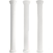 Säulen und Halbsäulen Fassade rund Set Auswahl 405mm LC103: Rund, Schaft glatt
