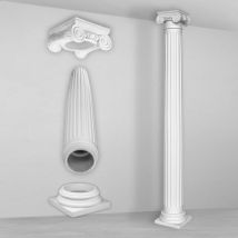 Hexim Perfect - Säulen und Halbsäulen rund kanneliert Stuck Auswahl 152mm N3215: Rund, Komplettset 1