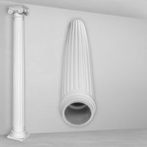 Säulen und Halbsäulen rund kanneliert Stuck Auswahl 152mm N3215: Rund, Schaft