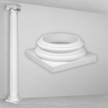 Säulen und Halbsäulen rund kanneliert Stuck Auswahl 152mm N3215:Rund, Basis
