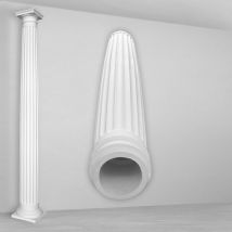 Säulen und Halbsäulen rund kanneliert Stuck Auswahl 203mm N3120:Rund, Schaft