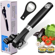 Safe Cut Can Opener, Smooth Edge Can Opener Ergonomic Handle, Manual Can Opener, Food Grade Stainless Steel Cutting Can Opener for Kitchen &