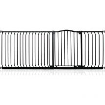 Safetots - Curved Top Safety Gate, 198cm - 207cm, Matt Black, Pressure Fit Stair Gate
