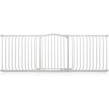 Safetots - Curved Top Safety Gate, 197cm - 206cm, Matt White, Pressure Fit Stair Gate