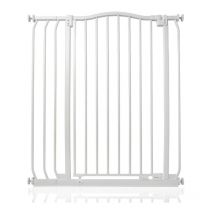 Safetots - Extra Tall Curved Top Safety Gate, 80cm - 89cm, Matt White, Extra Tall 100cm in Height, Pressure Fit Stair Gate