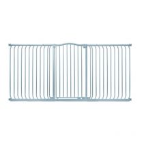 Safetots - Extra Tall Curved Top Safety Gate, 197cm - 206cm, Matt Grey, Extra Tall 100cm in Height, Pressure Fit Stair Gate