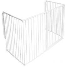 Safetots - Extra Tall Multi Panel Fire Surround, 77cm Deep x 144cm Wide, White, 105cm High, Baby and Toddler Fire Guard