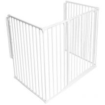 Safetots - Extra Tall Multi Panel Fire Surround, 77cm Deep x 118cm Wide, White, 105cm High, Baby and Toddler Fire Guard