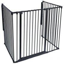 Safetots - Extra Tall Multi Panel Fire Surround, 51cm Deep x 118cm Wide, Black, 105cm High, Baby and Toddler Fire Guard