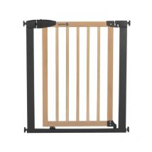 Safety 1st - simply close wood & meta, Pression, 73-80 cm (Max. 94cm), sans vis ni perçage, Ouverture d'une Main, Bois et Graphit