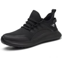 Tonchean - Safety Shoes for Men and Women, Anti-shock, Anti-puncture, Breathable and Lightweight, Steel Toe Cap Work Shoes Black Size 44