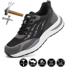 Safety Shoes Steel Toe Trainers for Mens Puncture Proof Lightweight Work Sneakers Breathable Construction Footwear-39