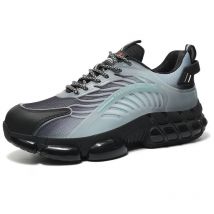 Safety Trainers Men Women Steel Toe Cap Trainers Safety Shoes with Air Cushion Comfortable Work Trainers,Black gray,39