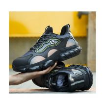 Safety Trainers Men Women Steel Toe Cap Trainers Safety Shoes with Air Cushion Comfortable Work Trainers,Black,38