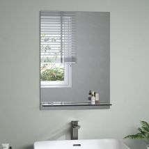 Badezimmerspiegel mit Regal Badspiegel mit Ablage Wandspiegel, 50x70 cm - S'afielina