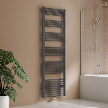 S'Afielina - Badheizkörper Handtuchtrockner Handtuchheizkörper Handtuchhalter Mittelanschluss Handtuchwärmer Gerade Anthrazit 180 X 60 Cm,860 W