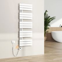 S'AFIELINA Elektrischer Badheizkörper Flach Paneelheizkörper Handtuchwärmer Heizkörper inkl. Heizstab mit Thermostat,Elektrisch betrieben,Weiß,132x40