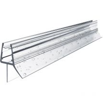 S'afielina - Joint de douche translucides à lèvre longue pour verre de 7 à 8 mm d'épaisseur, longueur 600 mm 2 pièces