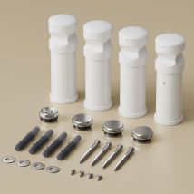 S'afielina - Halterung für Badheizkörper, Verstellbare Heizkörperhalterung Set, Feuchtigkeitsresistent, inkl. Entlüftungsventil & Blindstopfen, 2