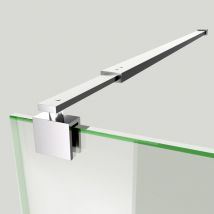 Haltestange für Duschwand 700–1200 mm, Edelstahl, Wand-zu-Glas Stabilisator für 8/10 mm Glas, Duschtür oder feste Seitenwand, 1 Stück - S'afielina