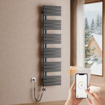 S'Afielina Handtuchheizkörper Elektrisch 1599×400mm, Badheizkörper Elektrisch Mit Thermostat,wifi,programmierbarem Timer,lcd-anzeige,800 w,anthrazit