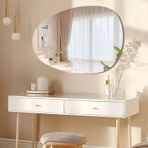 S'Afielina - Irregular Wall Mirror 85x50cm – Frameless Modern Oval Mirror For Bathroom, Bedroom Or Hallway
