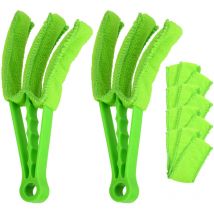 S'afielina - Jalousien-Staubwedel, Handtuch-Heizkörper- und Rolladen-Reinigungsbürste, Abnehmbar Staubwedel mit 1 Ersatz-Mikrofaser-Reinigungstuch