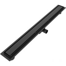 S'afielina - Linear Shower Drain Stainless Steel, 900MM Invisible Shower Drain, Matte Black