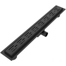 S'afielina - Linear Shower Drain Stainless Steel, 900MM Invisible Shower Drain, Black