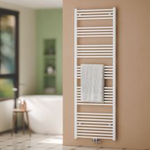 S'AFIELINA Badheizkörper Handtuchtrockner Handtuchheizkörper Handtuchhalter Mittelanschluss Handtuchwärmer Gerade Weiß mit Ventil 180 x 60 cm,860 W