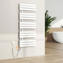 S'AFIELINA Sèche-Serviettes Électrique Radiateur à panneau plat Radiateur sèche-sûrviettes avec Tige chauffante avec thermostat, à commande
