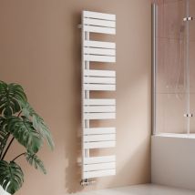 S'afielina - Sèche-serviettes eau chaude 684W Lateral connection Tube plat Sans vanne Blanc 160×400mm