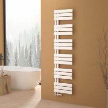 S'afielina - Sèche-serviettes eau chaude 684W Lateral connection Tube plat Avec vanne Blanc 160×400mm