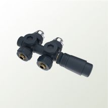 S'afielina - Thermostat de radiateur Set multibloc pour radiateur Robinetterie de raccordement pour radiateur de salle de bain, Anthracite (1 pc)