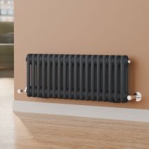 S'afielina - 2 Column Traditional Cast Iron Radiator Anthracite Traditional Radiator Central Heating 300x830mm