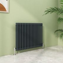 S'afielina - Cast Iron Radiator 2 Column Traditional Radiator Anthracite Designer Central Heating Rad 600x830mm