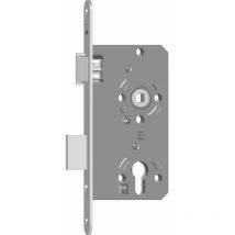 Einstemmschloss 1 7464WO pzw,dm 55,Stulp 235x18x3mm,links, silber lackiert - SAG