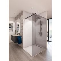 Saint Gobain - Paroi de douche en kit aurys baleares grey - Verre Timeless 8 mm trempé by Saint-Gobain - L.120 cm x H.198 cm