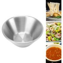 Saladier en acier inoxydable 304, bol rond en métal à double couche, bols à mélanger la salade pour collations, nouilles de riz, crème glacée, bol à