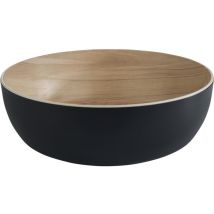 Aps - Frida Coupe Aspect Bois/noir, Contenance 4,70 Litres, Hauteur 95 Mm, Ø 300 Mm