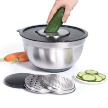 Saladier + râpe + mixeur 4 pièces, 25x25x14cm, a12405340. Excellent houseware