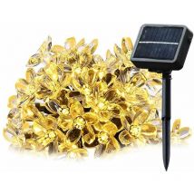 Guirlande Lumineuse Solaire avec 20 cerise fleur, Blanc chaud - Salcar