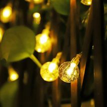 Boule solaire chaîne lumineuse led 5m, 20 boules de cristal led lampes solaires - Salcar