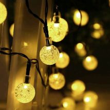 Salcar Guirlande Lumineuse Solaire 40 LED,10m,étanche pour Décor Chambre Terrasse - Blanc Chaud