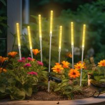 Led Solarleuchte 2er Set Solarleuchten Garten led Solar Schilf Gartenleuchten Warmweiß, Blasenförmig, Wasserdicht für Außen Balkon 2 Modi mit