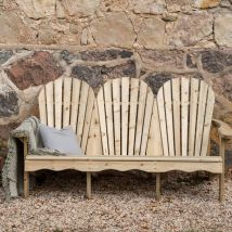 Woodshaw Salcombe Wooden 3 Seater Relax Bench Garden Chair Seat Sun Lounger